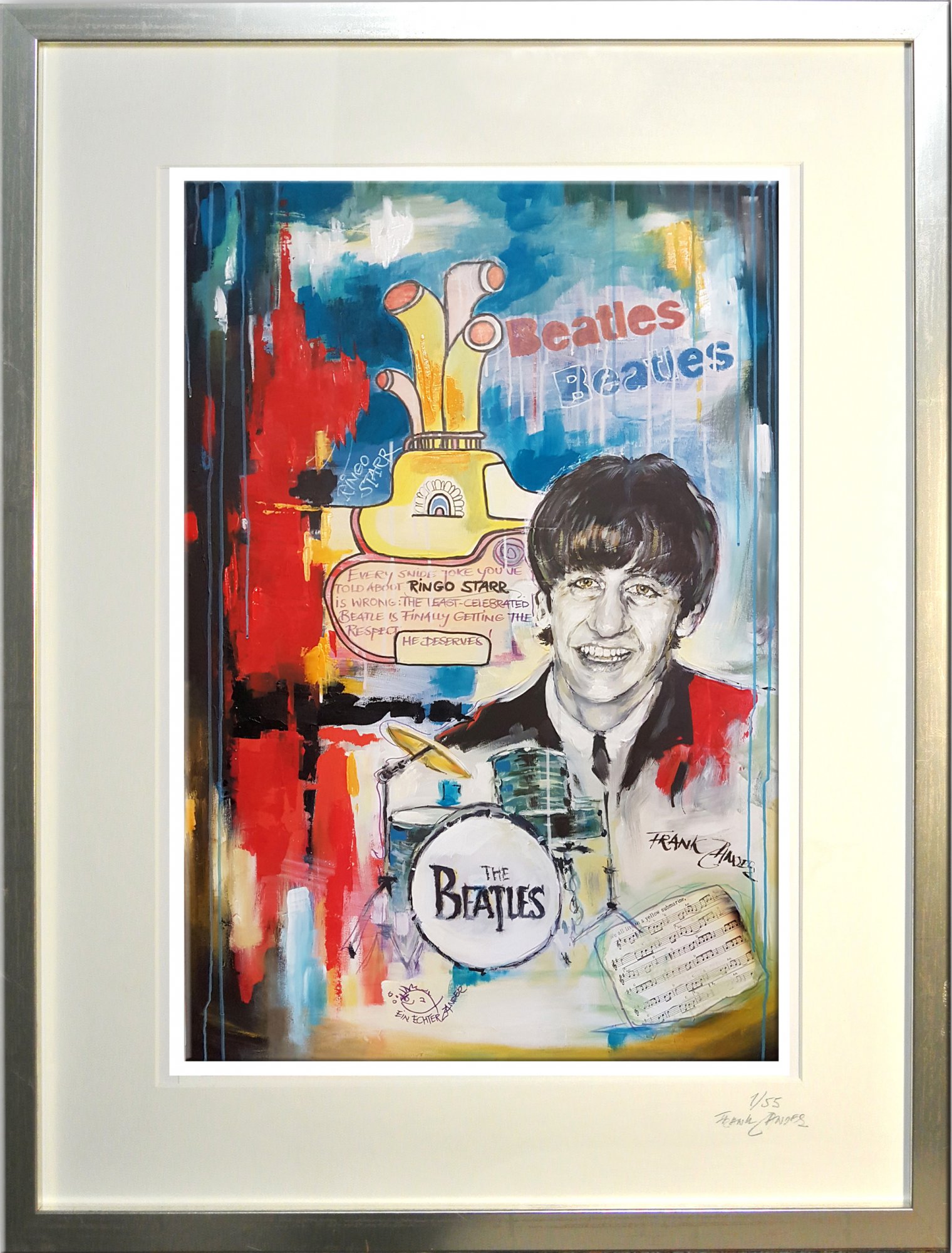 Kunstdruck mit Rahmen "Ringo Starr"